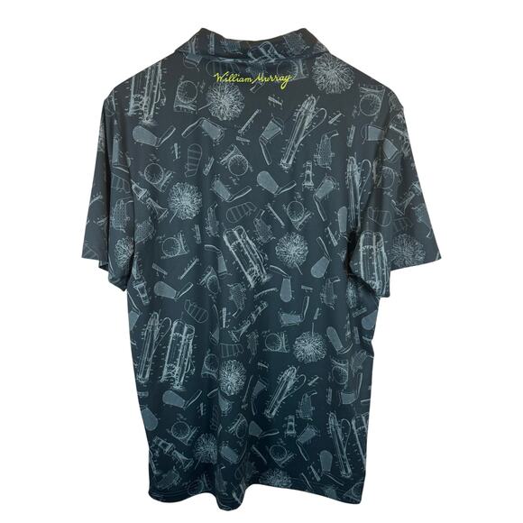 William Murray Men’s M Golf Polo Shirt Blue Golf Club Print Stretch Performance - Picture 5 of 11
